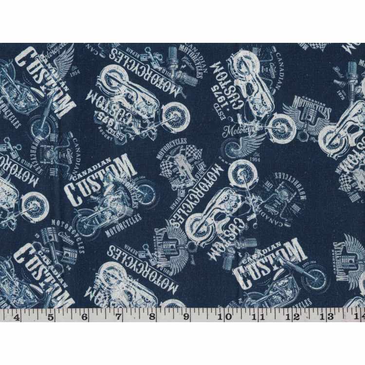 Coton Quilt 3301-245* Motos 1975 Personnalisées