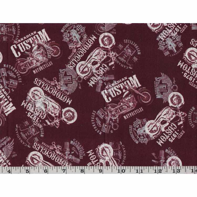 Quilt Cotton 3301-246* Motorcycles 1975 Custom