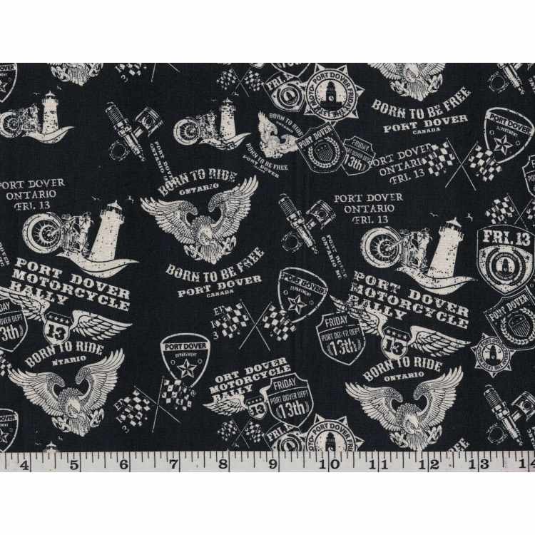 Coton Quilt 3301-251* Port Douvres Motos Hally