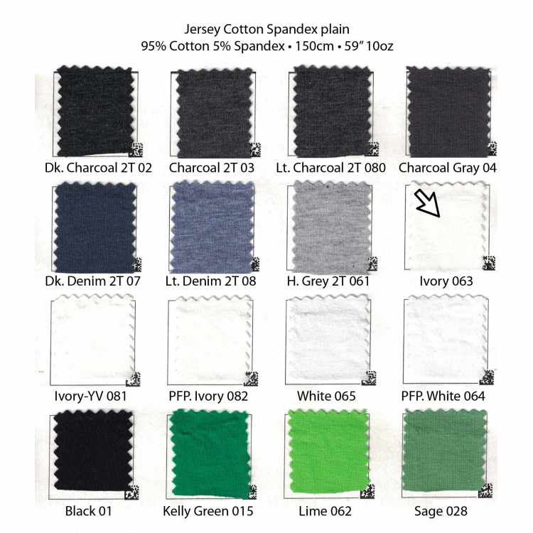Jersey de Coton Spandex Uni (10oz) 7208