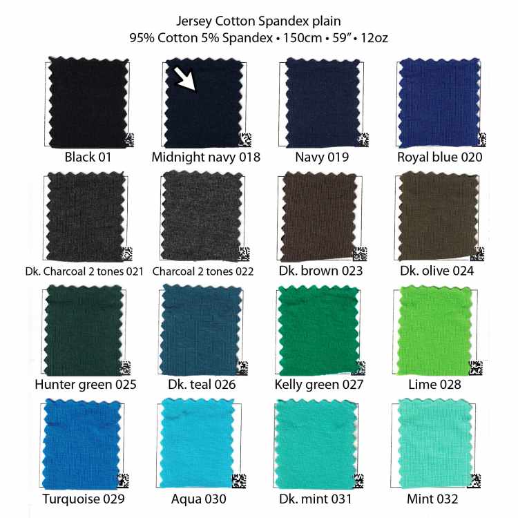 Jersey Cotton Spandex plain 12oz 7215