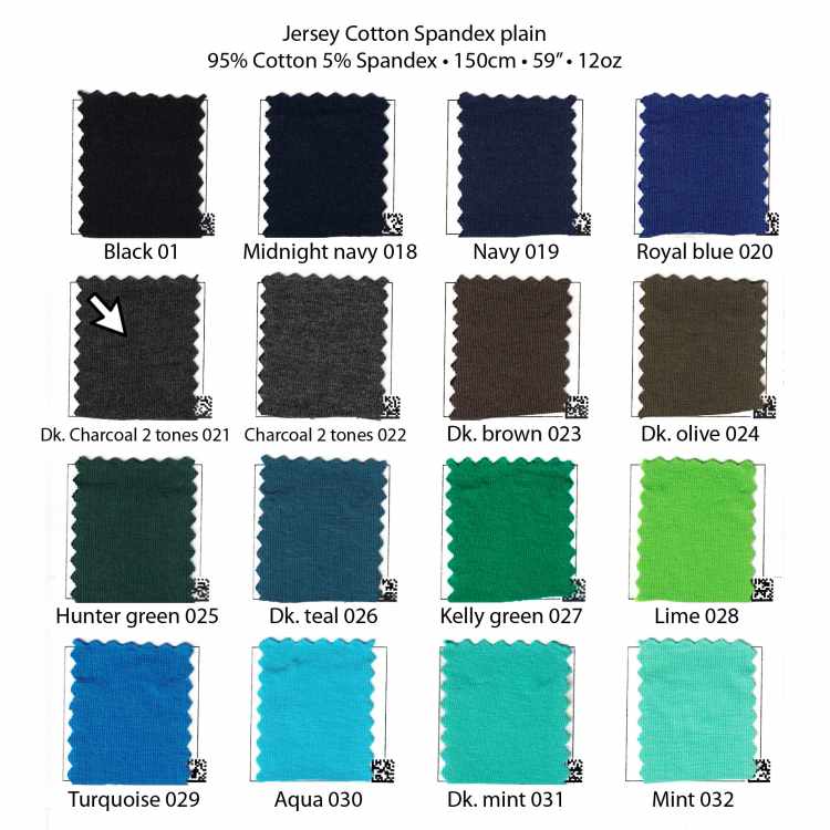 Jersey Cotton Spandex plain 12oz 7215