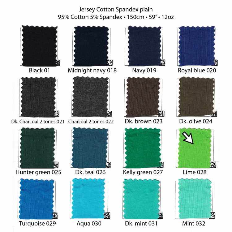 Jersey Cotton Spandex plain 12oz 7215