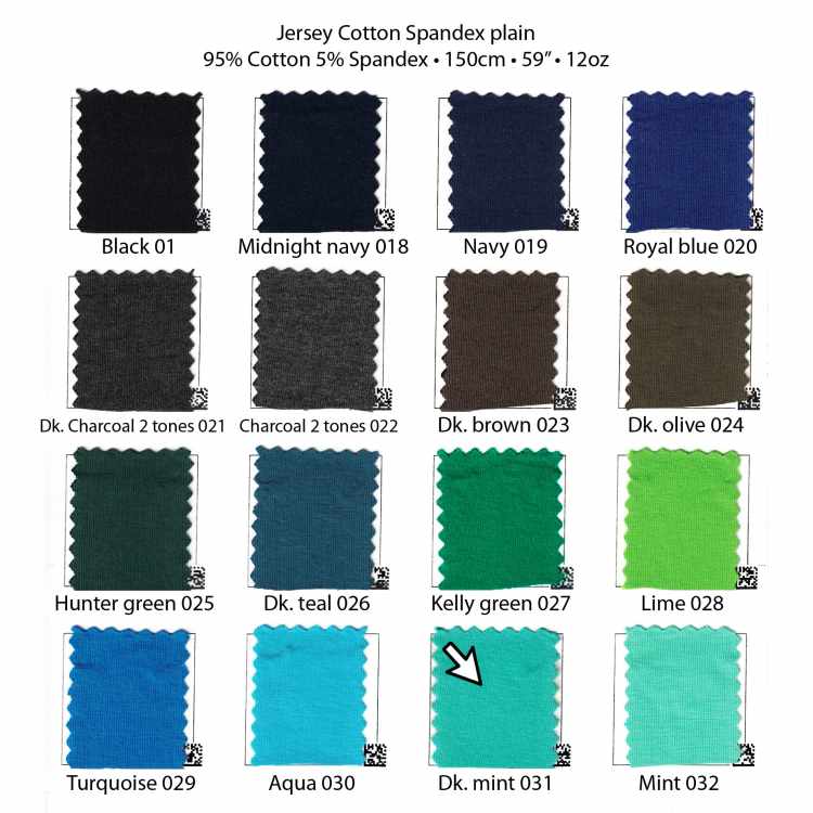 Jersey de Coton Spandex uni 12oz 7215