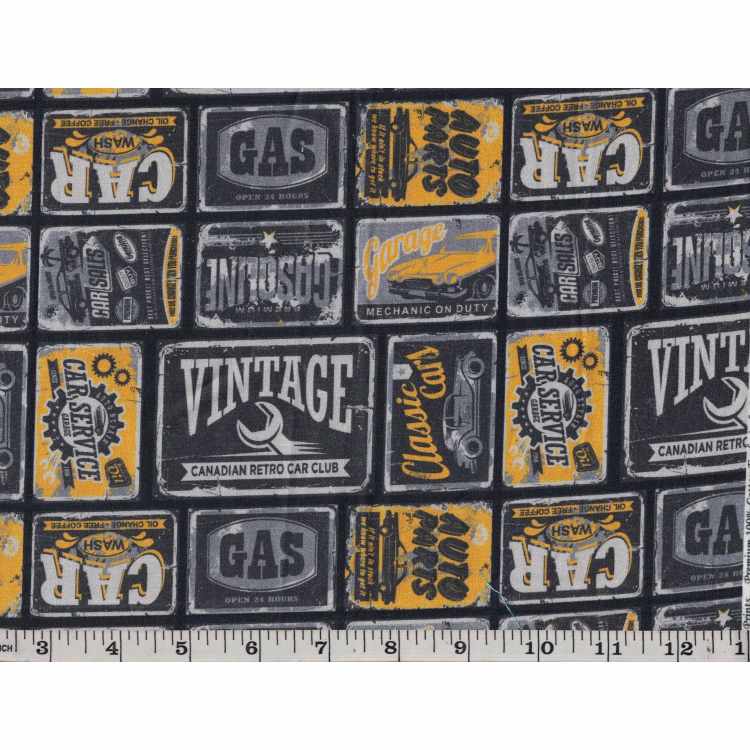 Coton Quilt 3301-336 Plaques Automobile Vintage