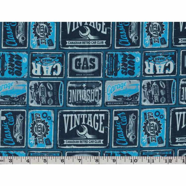 Coton Quilt 3301-337 Plaques Automobile Vintage