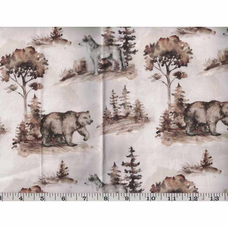 Quilt Cotton 3301-434 Wolves-Bears