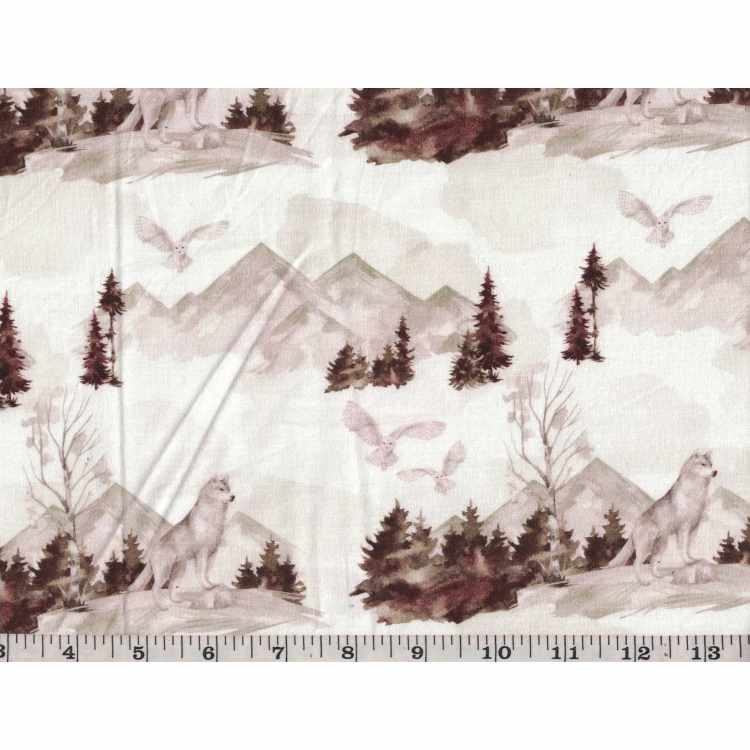 Quilt Cotton 3301-437 Wolves-Snowy Owl