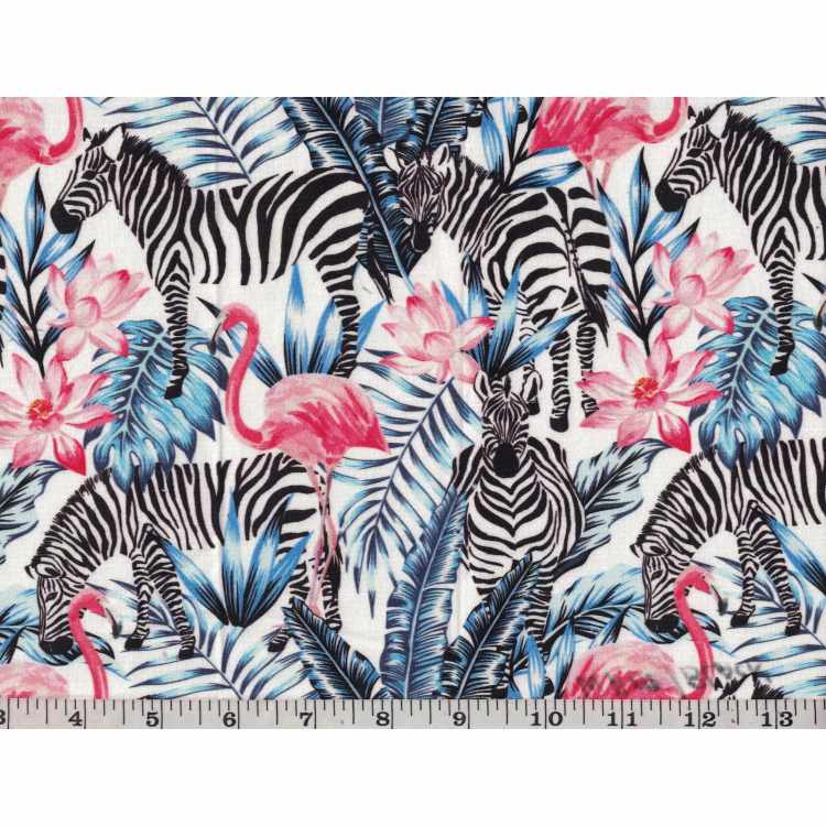 Quilt Cotton 3301-442* Flamingo-Zebra