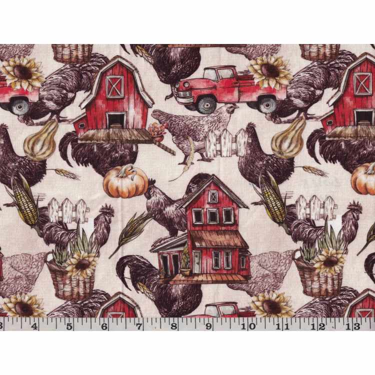Coton Quilt 3301-446 Ferme-Poules