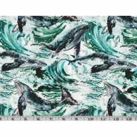Quilt Cotton 3301-452* Whale