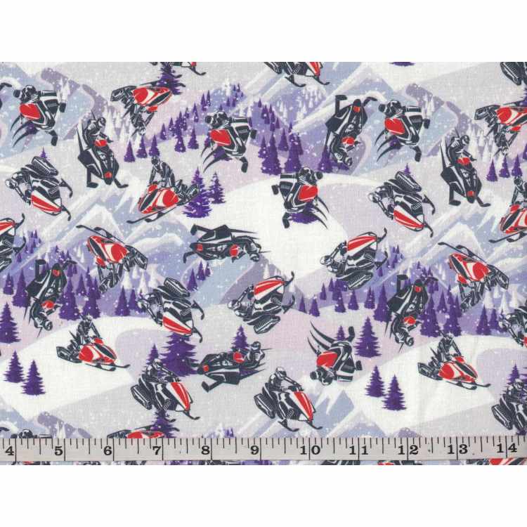 Quilt Cotton 3301-506 Snowmobile