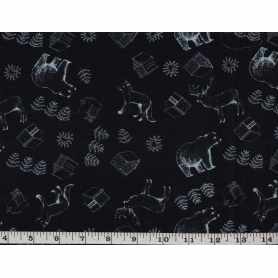 Quilt Cotton 3301-540 Moose-Bears-Wolf