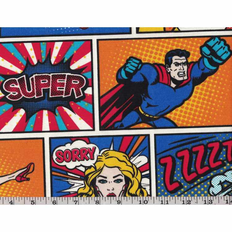 Printed Canvas BB 5202-68 Comic Hero Color