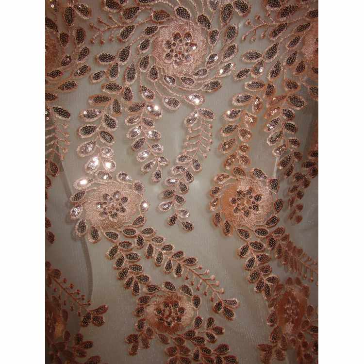 Tulle Brodé avec Paillette 2107-02