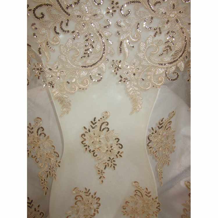 Tulle Brodé avec Cordon & Paillette 2111-05
