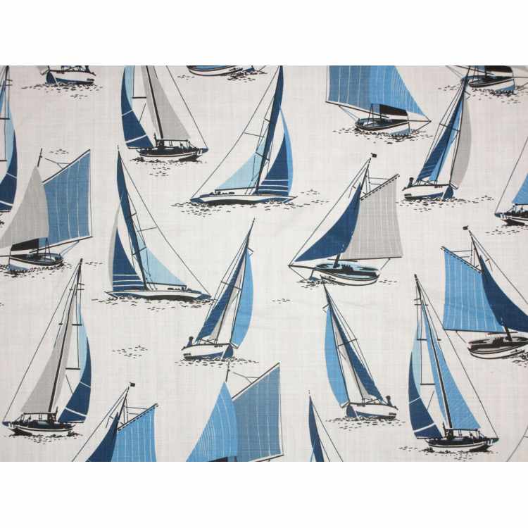 Canevas Imprimé Look Lin Stof 5507-06 Regate Bleu