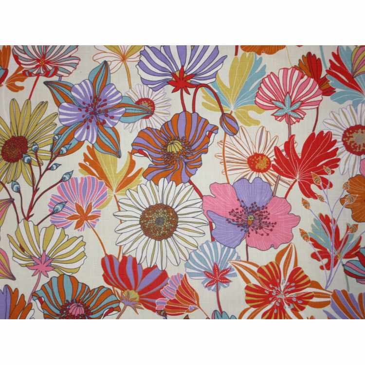 Printed Canvas  Linen Look Stof 5507-07 Ingrid