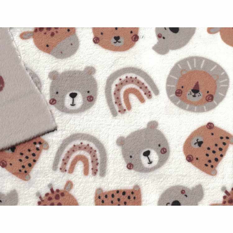Whisper Fleece Imprimé 2 côtés Stof 5577-20 Teddy
