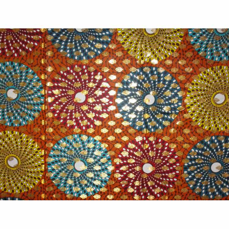 Coton Quilt 5010-256 Africain Ciré Métallique