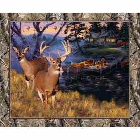 Realtree  Panneau Coucher De Soleil Au Bord Du Lac 10164
